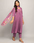 Trendy Designer Party Wear Readymade Salwar Suit Purple Crepe Pant Straight Side View
